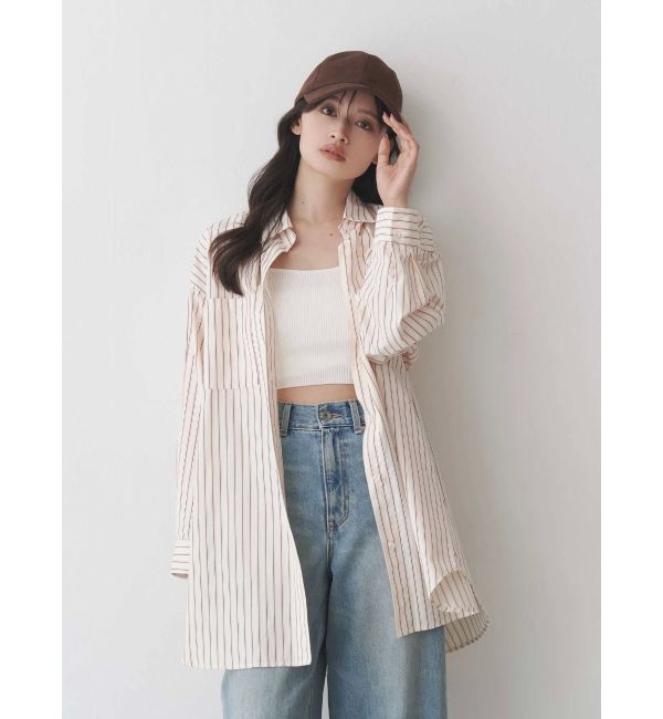 MERCURYDUO「ワンポイント エンブロイダリーボーイフレンドシャツ」|シャツ・ブラウス|