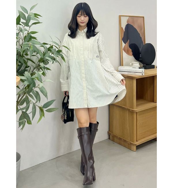 MERCURYDUO「ワンポイント エンブロイダリーボーイフレンドシャツ」|シャツ・ブラウス|