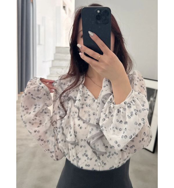 MERCURYDUO「ダブルラッフルバイカラーパイピングブラウス」|シャツ・ブラウス|