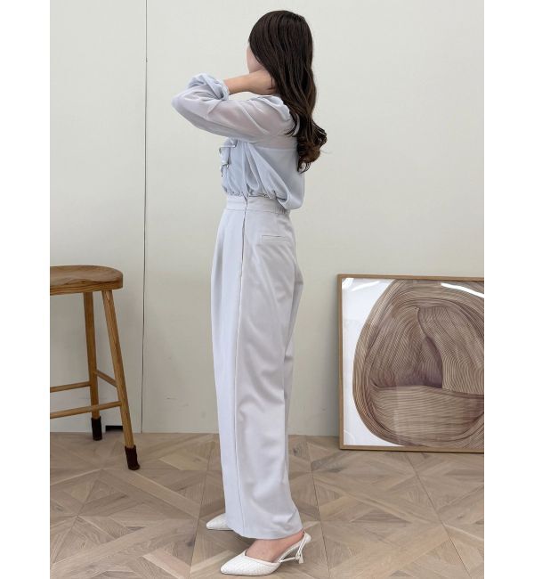 MERCURYDUO「ダブルラッフルバイカラーパイピングブラウス」|シャツ・ブラウス|