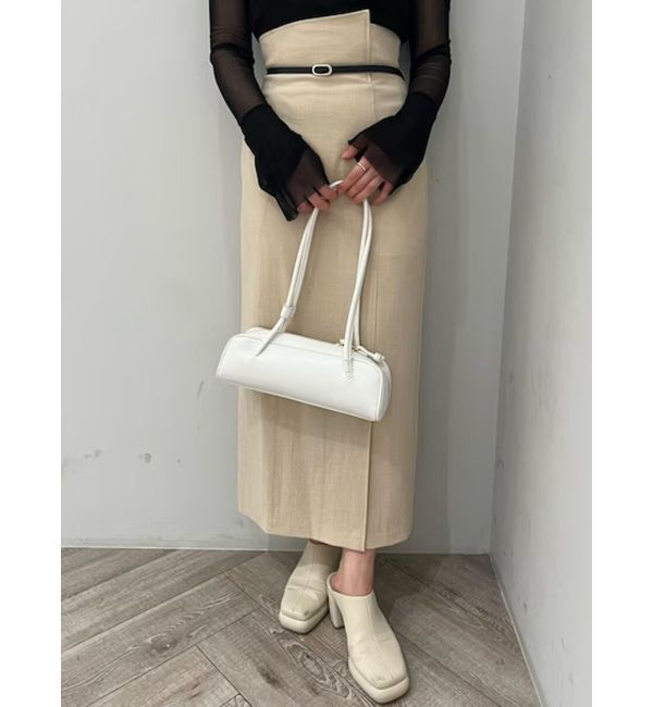 LAGUNAMOON「ベルトセットIラインスカート」|スカート|ベージュ