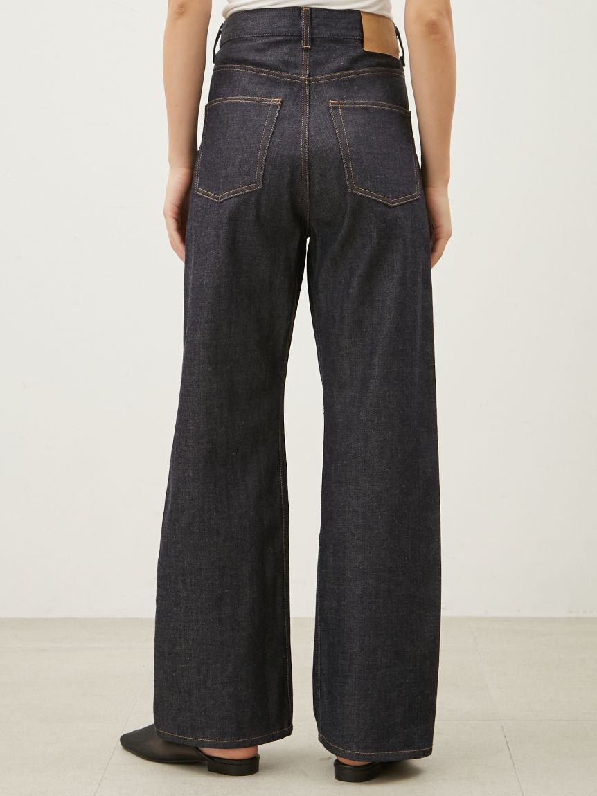 Mila Owen「セルビッチワイドストレートデニムパンツ【ウォッシャブル】」|デニム|