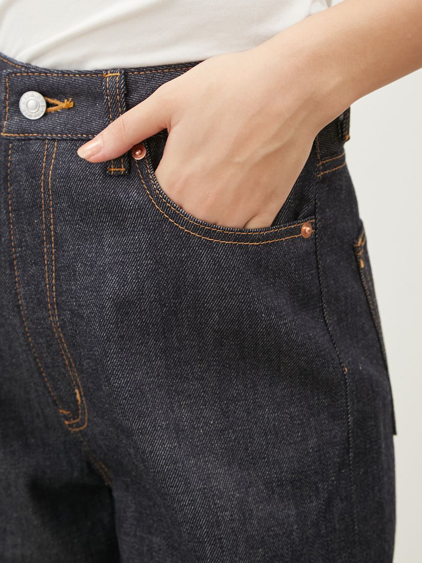 Mila Owen「セルビッチワイドストレートデニムパンツ【ウォッシャブル】」|デニム|