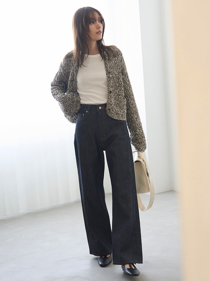 Mila Owen「セルビッチワイドストレートデニムパンツ【ウォッシャブル】」|デニム|