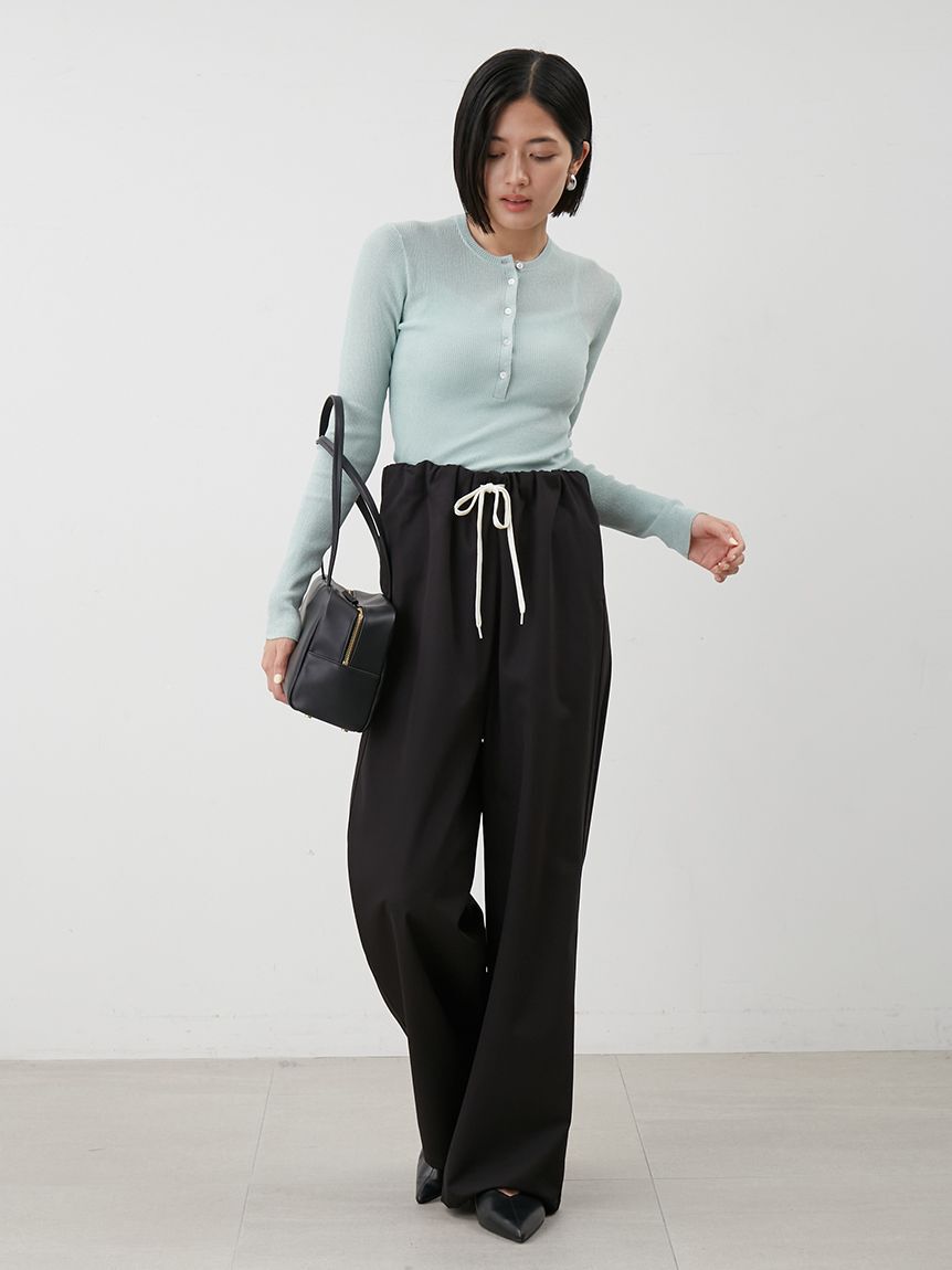 Mila Owen「ヘンリーネックシアーリブニットプルオーバー」|ニット・セーター|