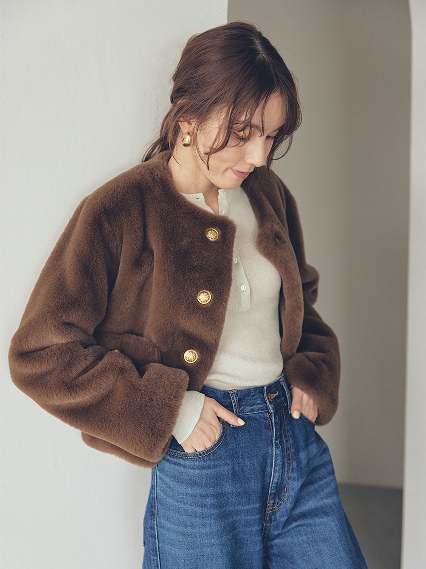 Mila Owen「ヘンリーネックシアーリブニットプルオーバー」|ニット・セーター|