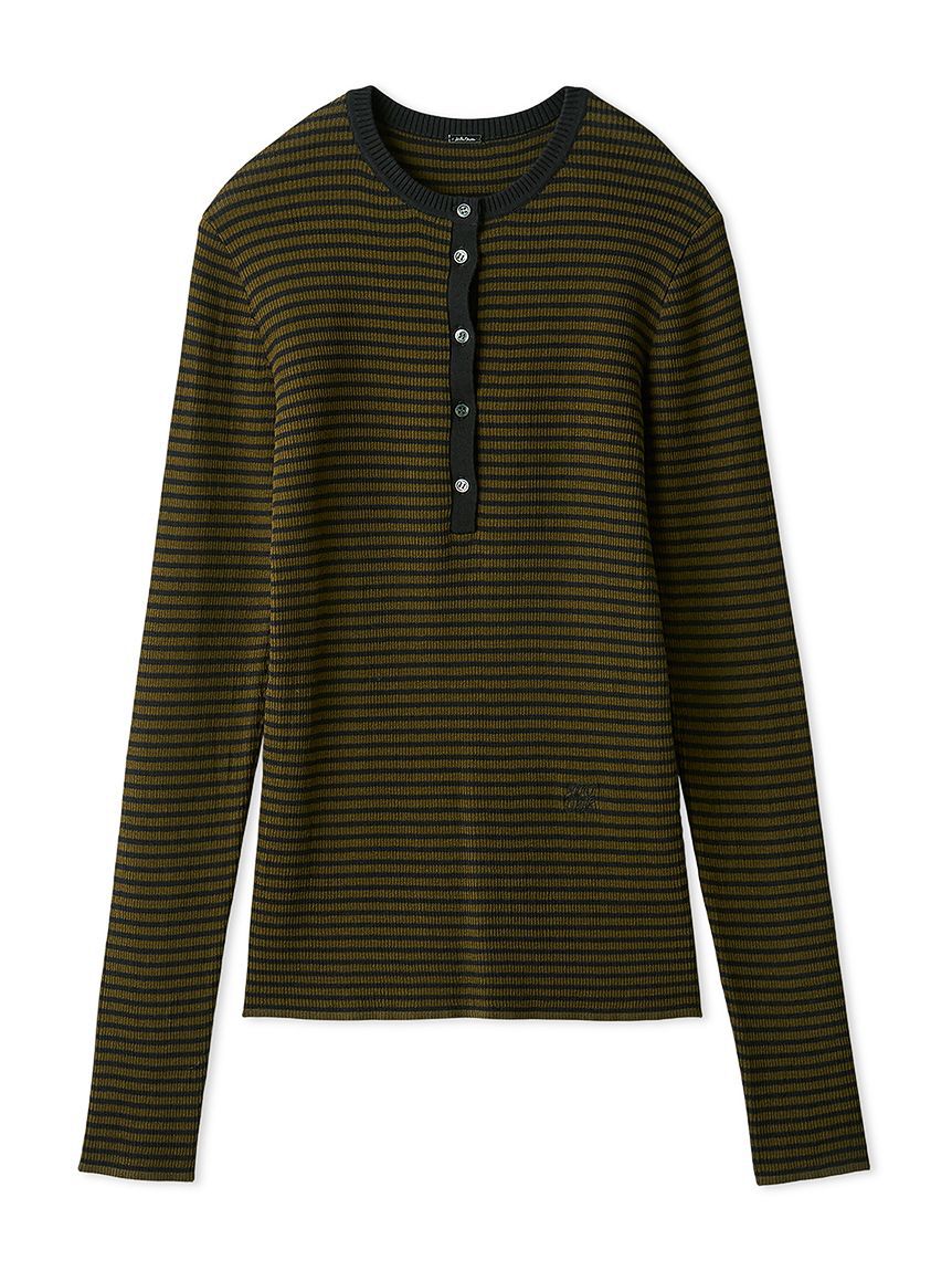 Mila Owen「ヘンリーネックシアーリブニットプルオーバー」|ニット・セーター|