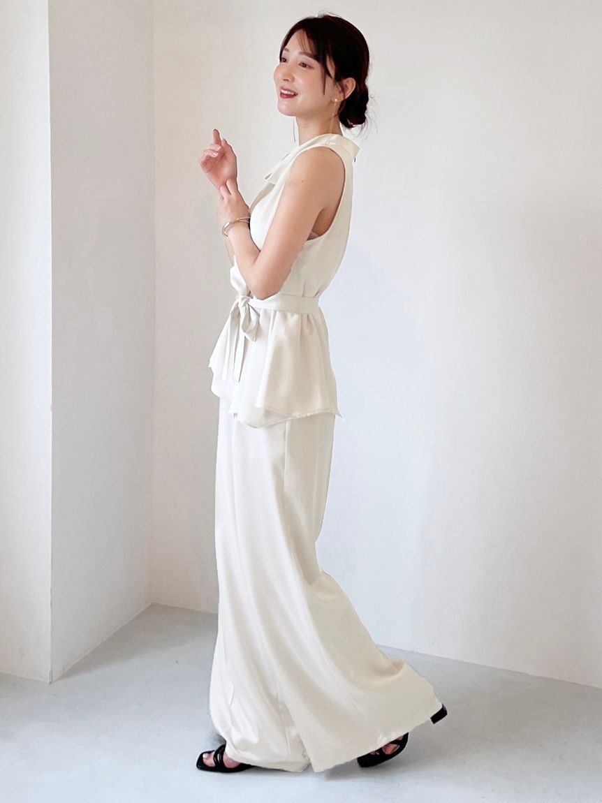 SNIDEL「サテンワイドパンツ」|チノ|