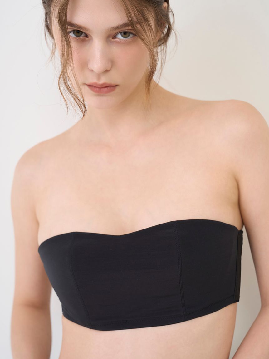 LILY BROWN Lingerie「【LILY BROWN Lingerie】シアーファンデ　ストラップレスブラ」|インナー|BLK