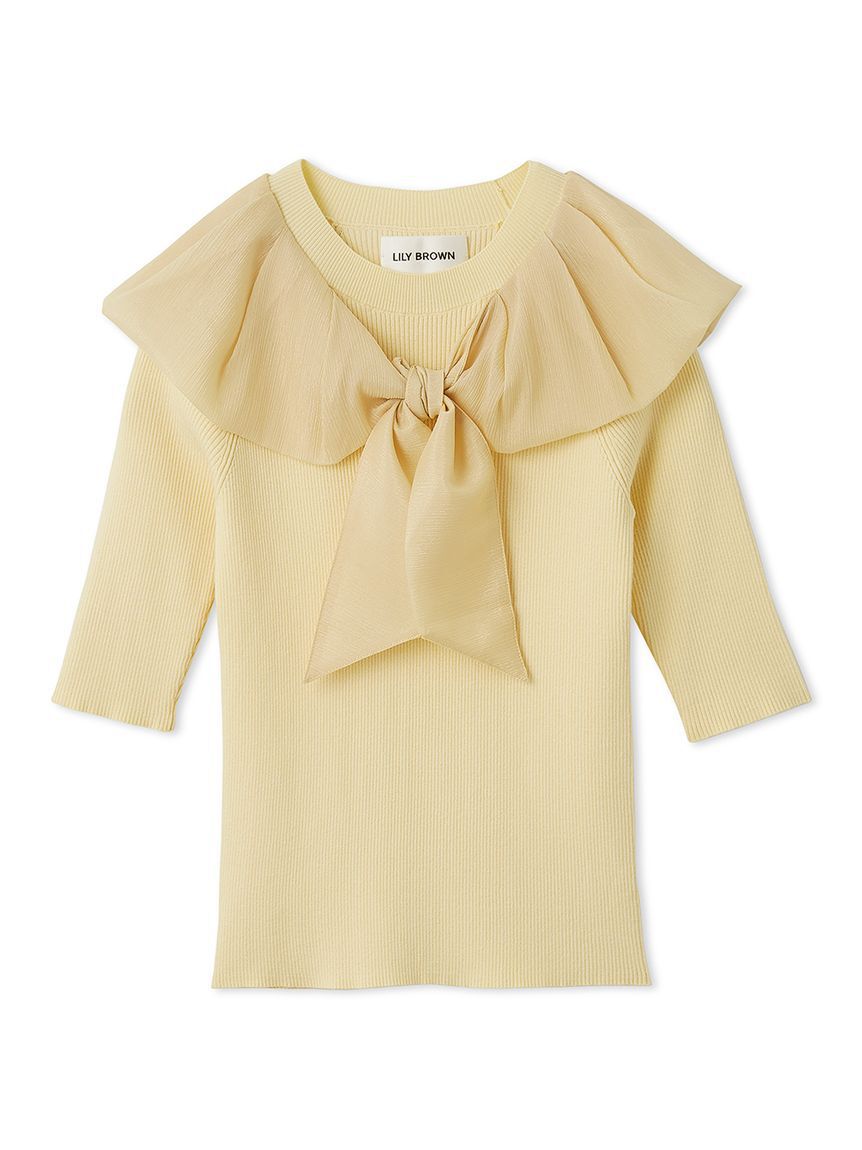 LILY BROWN「バルーンボウタイドッキングニット」|ニット・セーター|YEL
