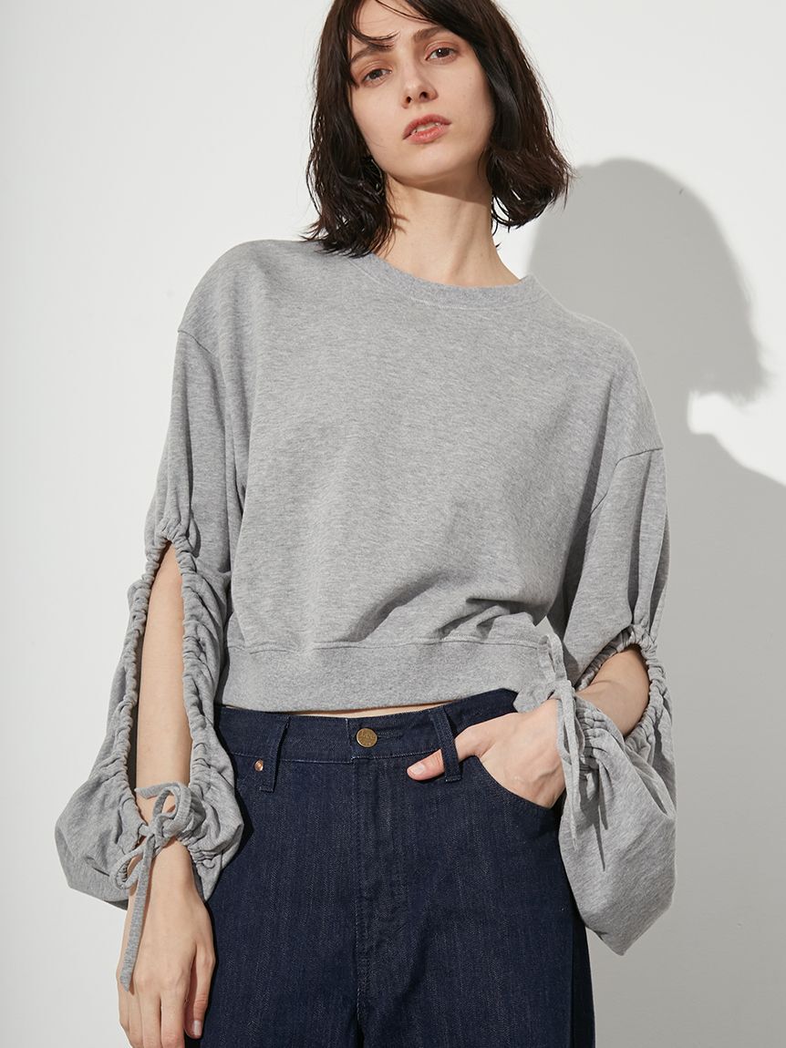 styling/「【WEB限定カラーあり】ギャザースリーブスウェット」|スウェット・ジャージ|