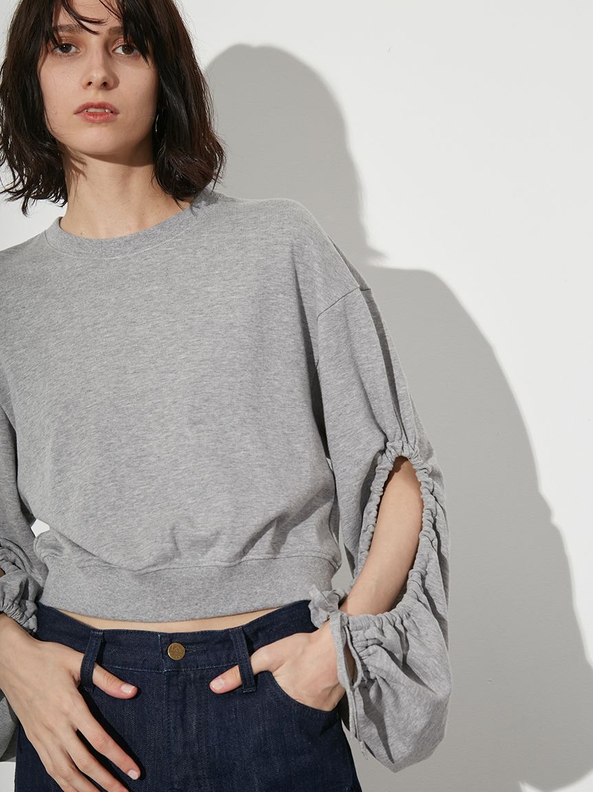 styling/「【WEB限定カラーあり】ギャザースリーブスウェット」|スウェット・ジャージ|