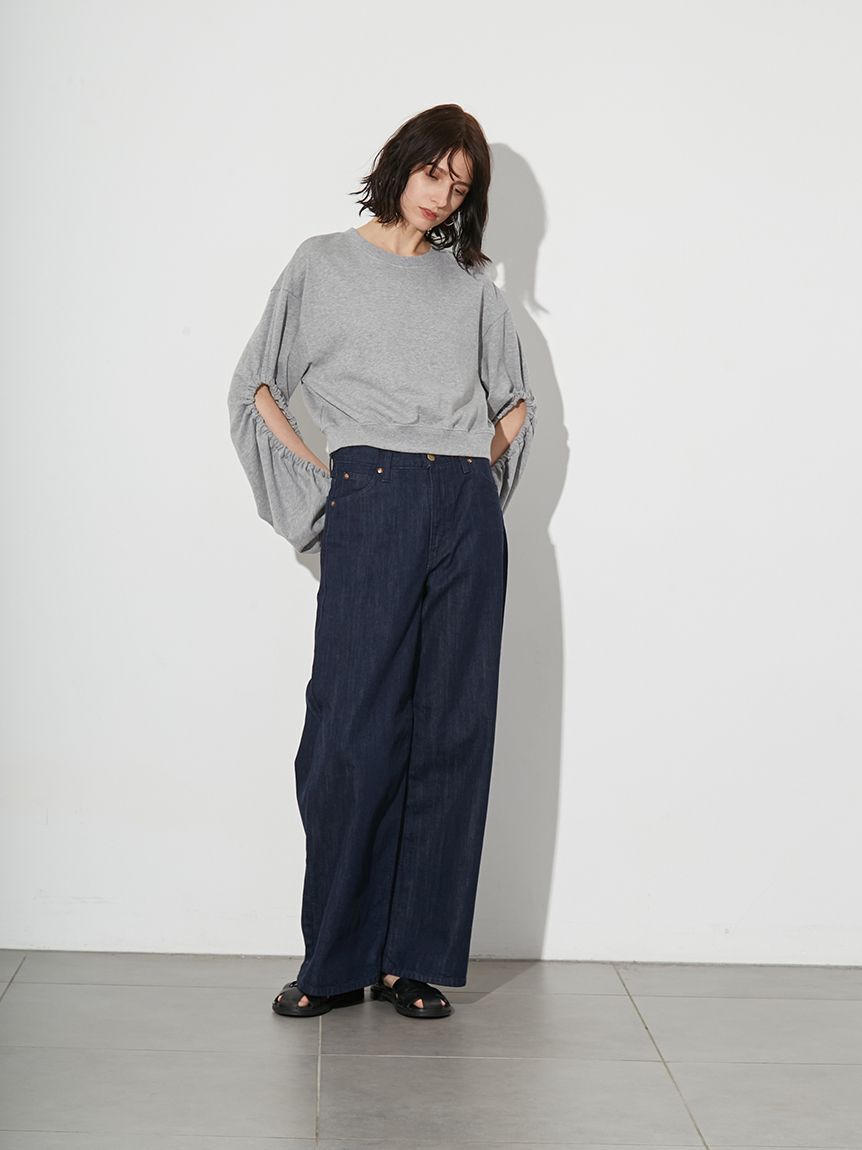 styling/「【WEB限定カラーあり】ギャザースリーブスウェット」|スウェット・ジャージ|