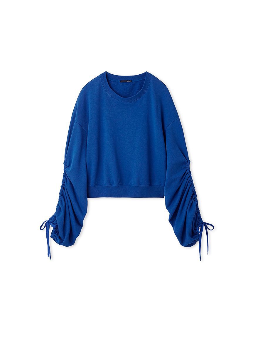 styling/「【WEB限定カラーあり】ギャザースリーブスウェット」|スウェット・ジャージ|BLU