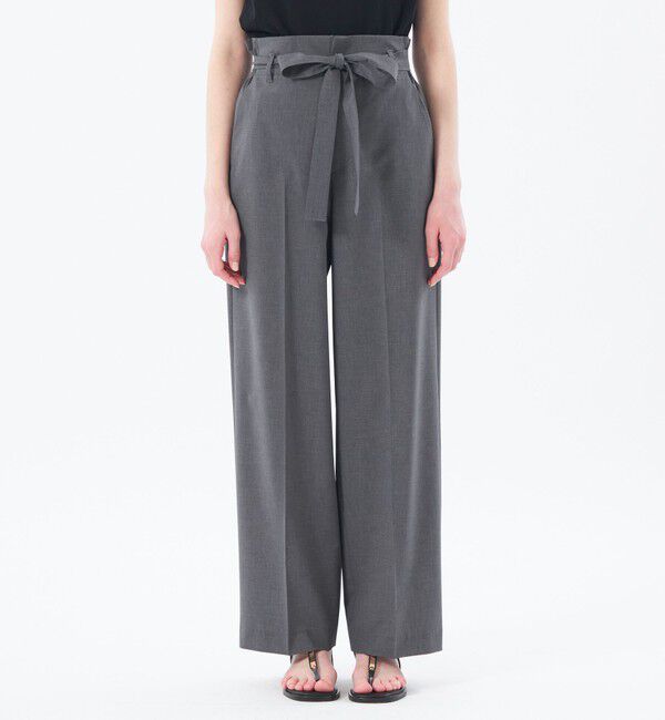 MACKINTOSH PHILOSOPHY「ドライタッチハイウエストワイドパンツ」|スラックス|チャコールグレー