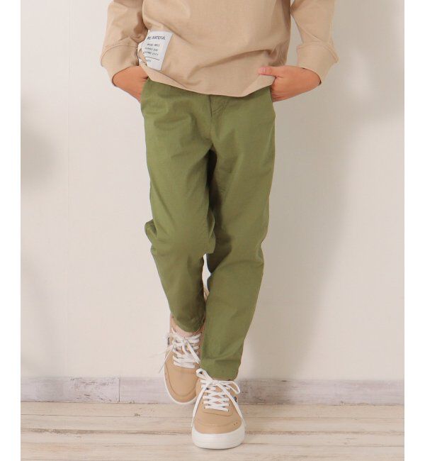 ikka kids「ストレッチゆるテーパードパンツ」|その他|オリーブ