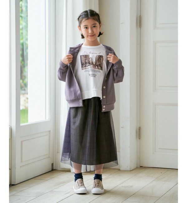 ikka kids「【親子おそろい】フォトロゴプリント7分袖Tシャツ（120~160cm）」|Tシャツ・カットソー|