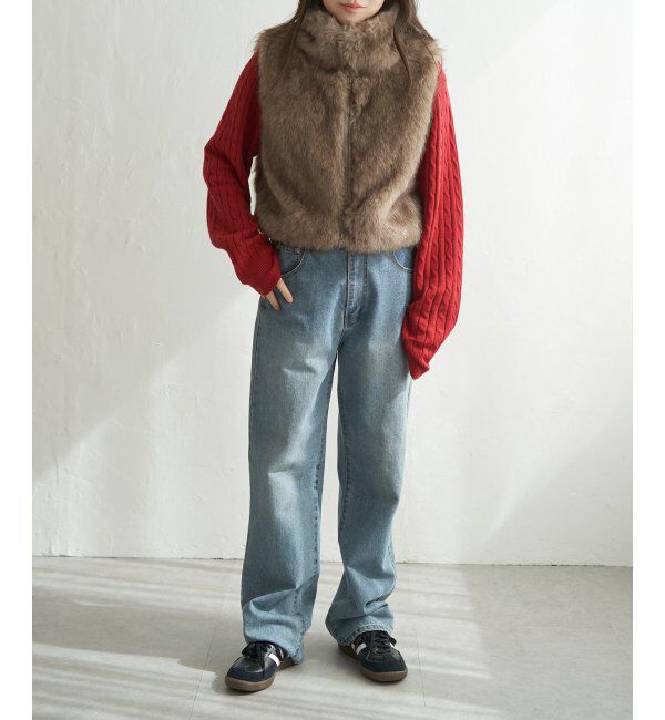 VENCE share style「フェイクファーショート丈ジレ」|その他|