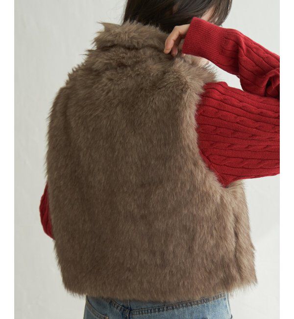 VENCE share style「フェイクファーショート丈ジレ」|その他|