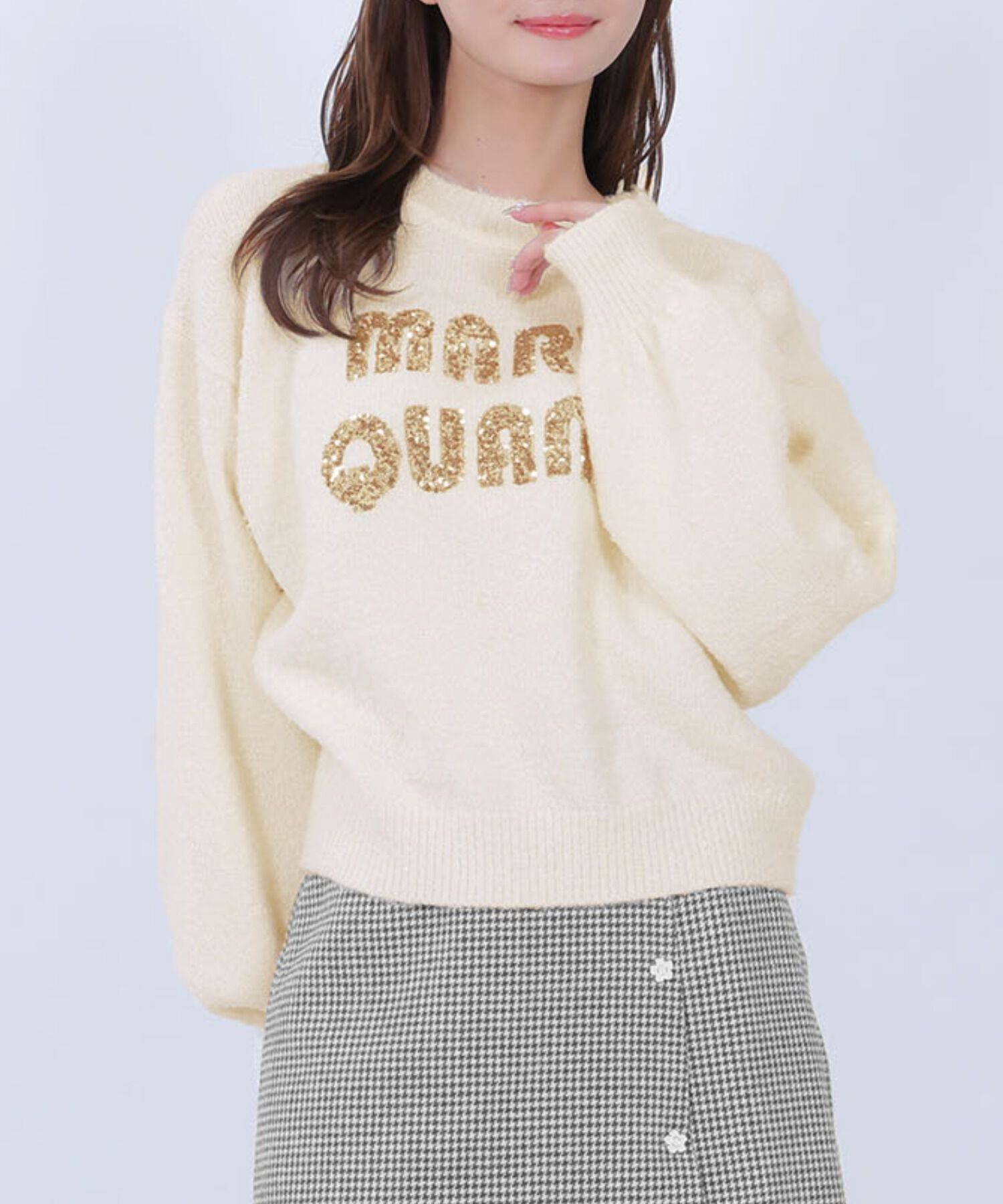 MARY QUANT「スパンコールニット プルオーバー」|プルオーバー|ホワイト