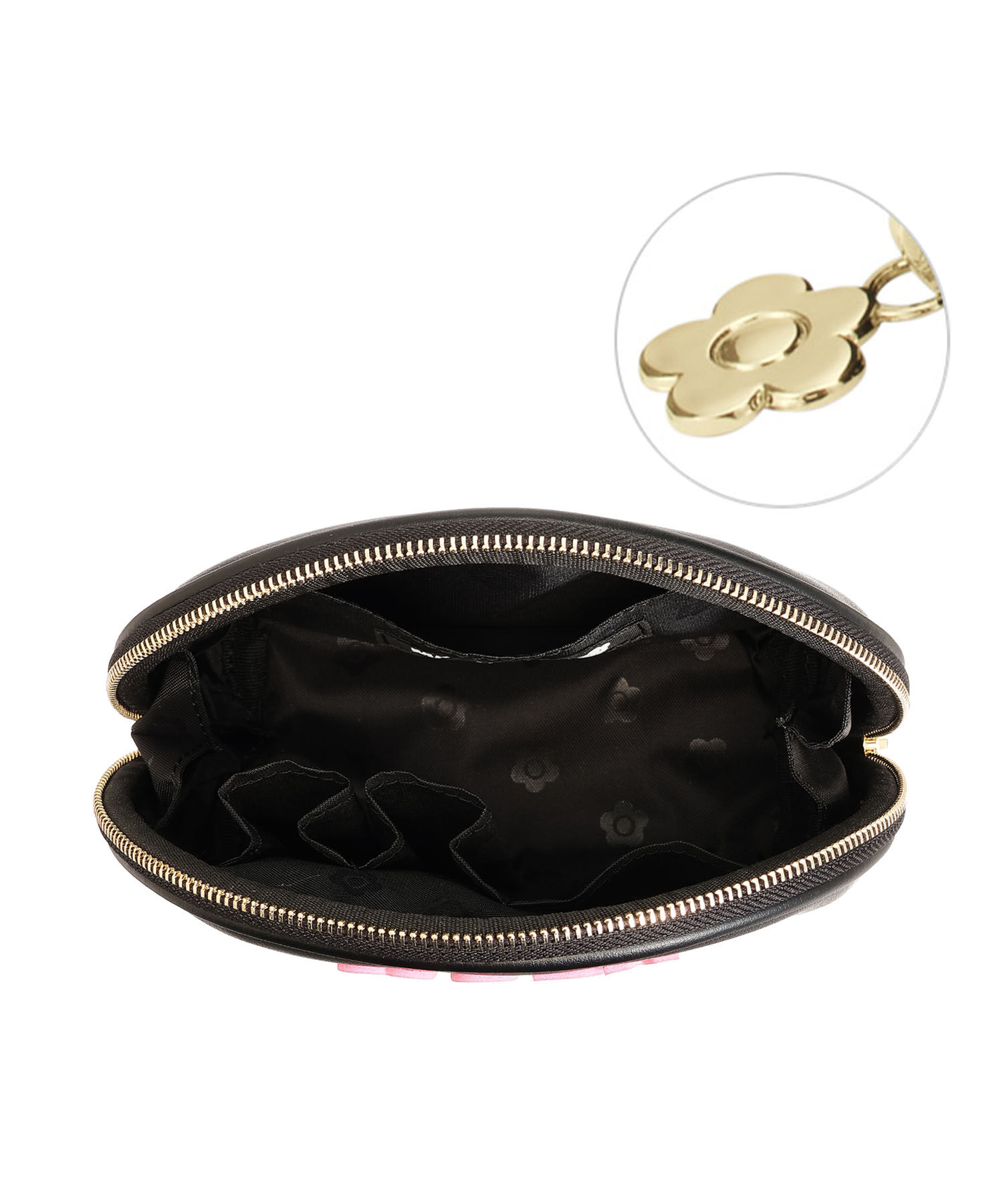 MARY QUANT「レトロロゴパッチ ラウンドポーチL」|ポーチ|