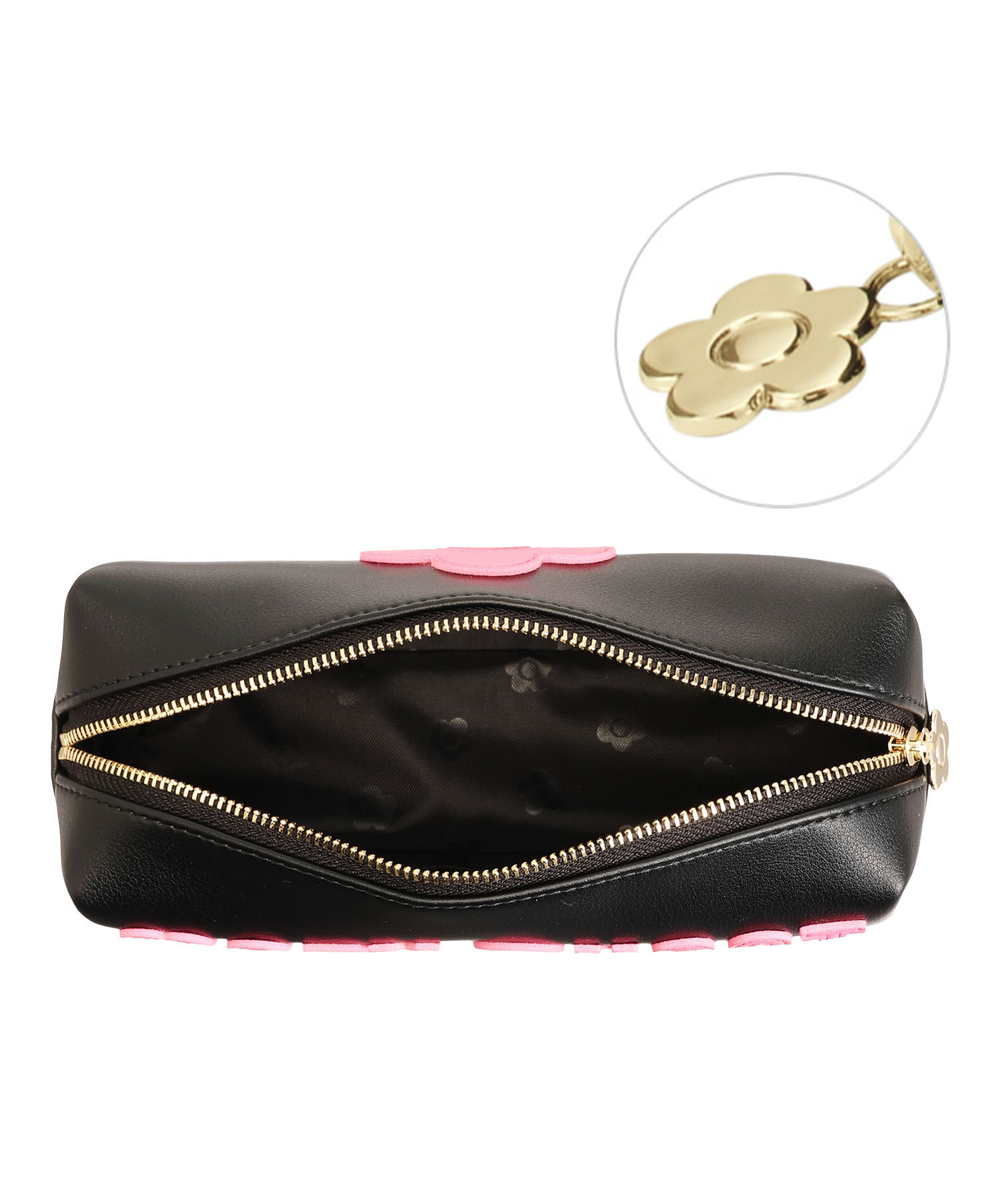 MARY QUANT「レトロロゴパッチ スクエアペンケース」|ポーチ|