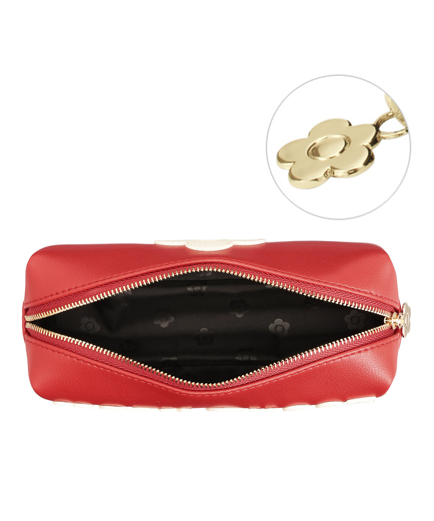 MARY QUANT「レトロロゴパッチ スクエアペンケース」|ポーチ|