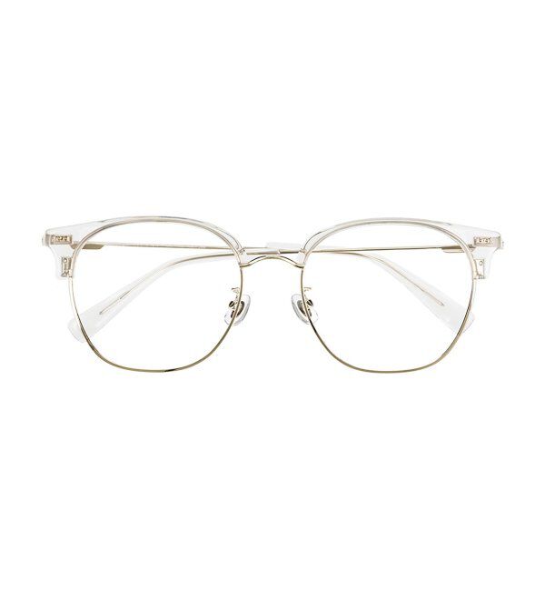  「ウェリントン型 メガネ│大きめ 小顔効果 ビッグシェイプ｜ レンズ交換券付」|メガネ|クリア