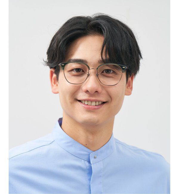  「ウェリントン型 メガネ│大きめ 小顔効果 ビッグシェイプ｜ レンズ交換券付」|メガネ|グリーン