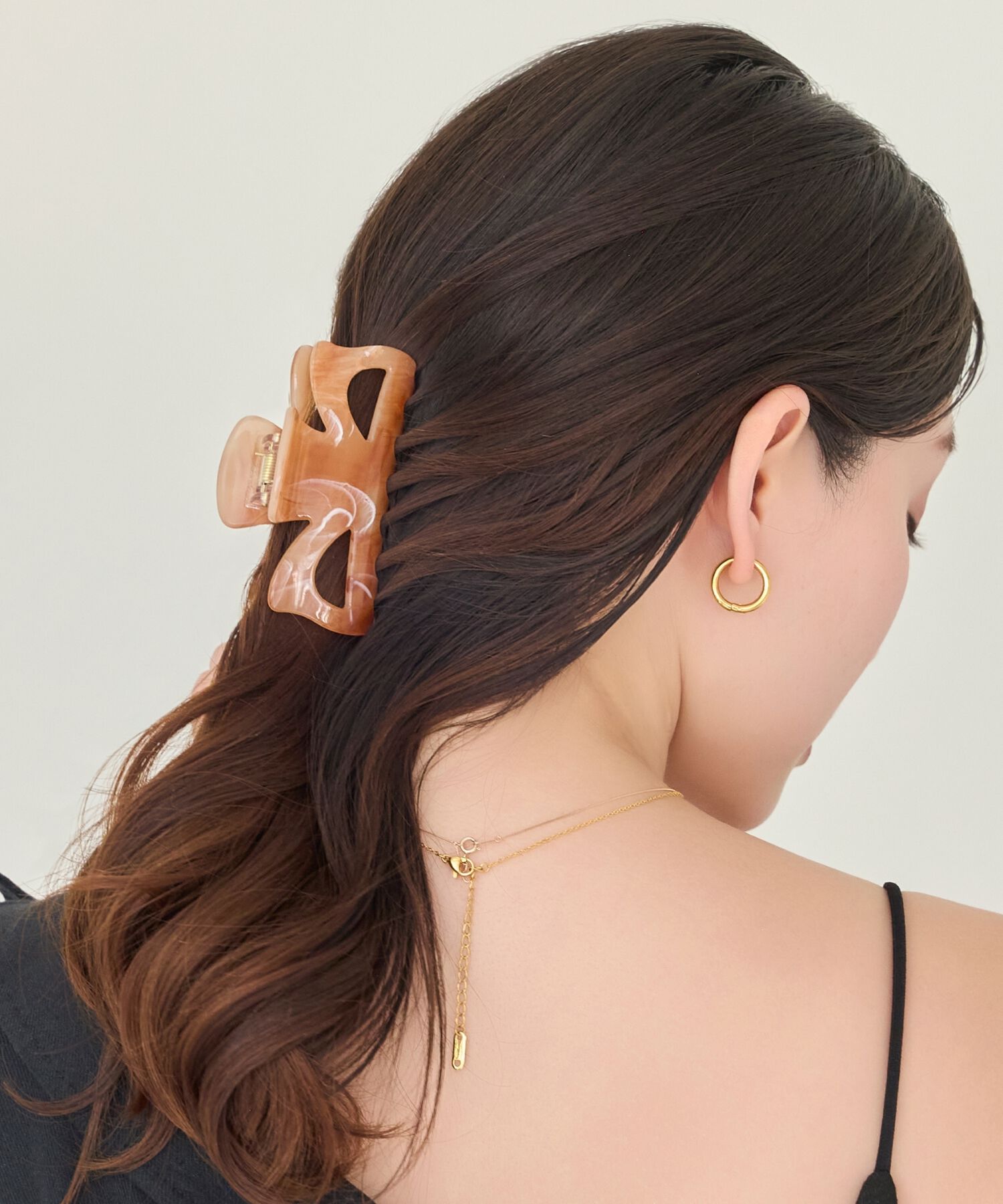 Phoebe「マーブルカラーバンスクリップ　ブラウン」|その他|