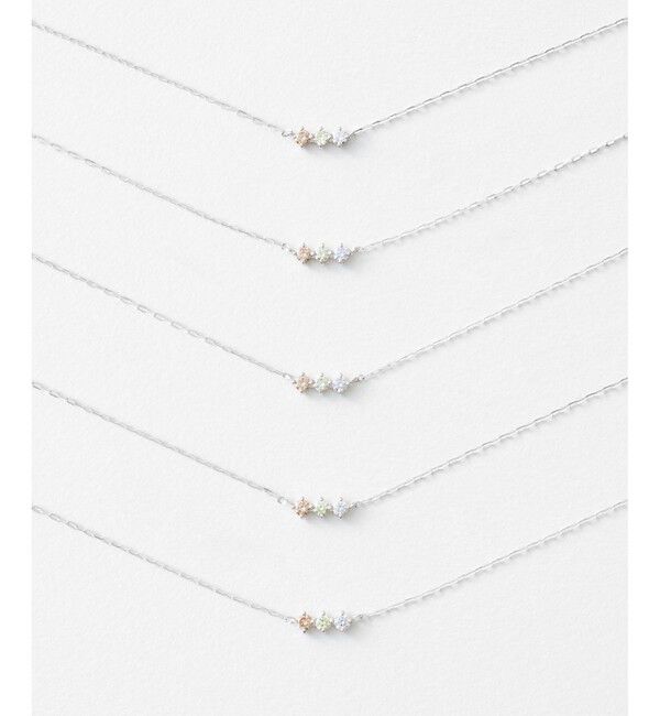 ete「[レイヤード] PT900/850 ダイヤモンド ネックレス」|ネックレス|