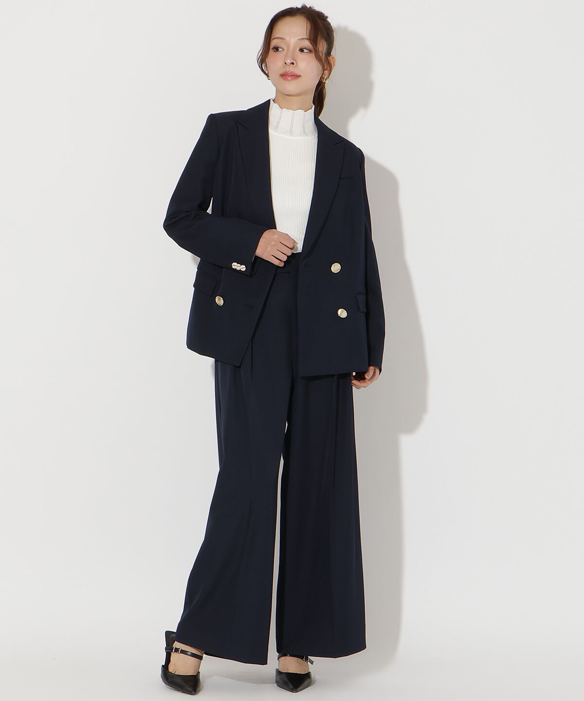 アンドクチュール「タックワイドパンツ」|その他|