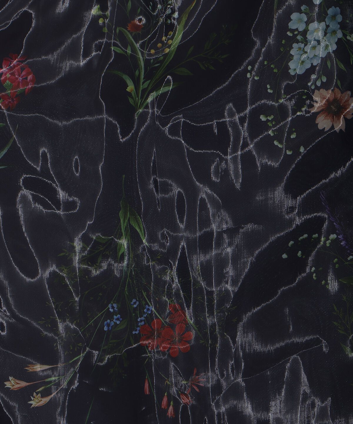 アンドクチュール「フラワーオーガンジーフレアスカート」|フレア|