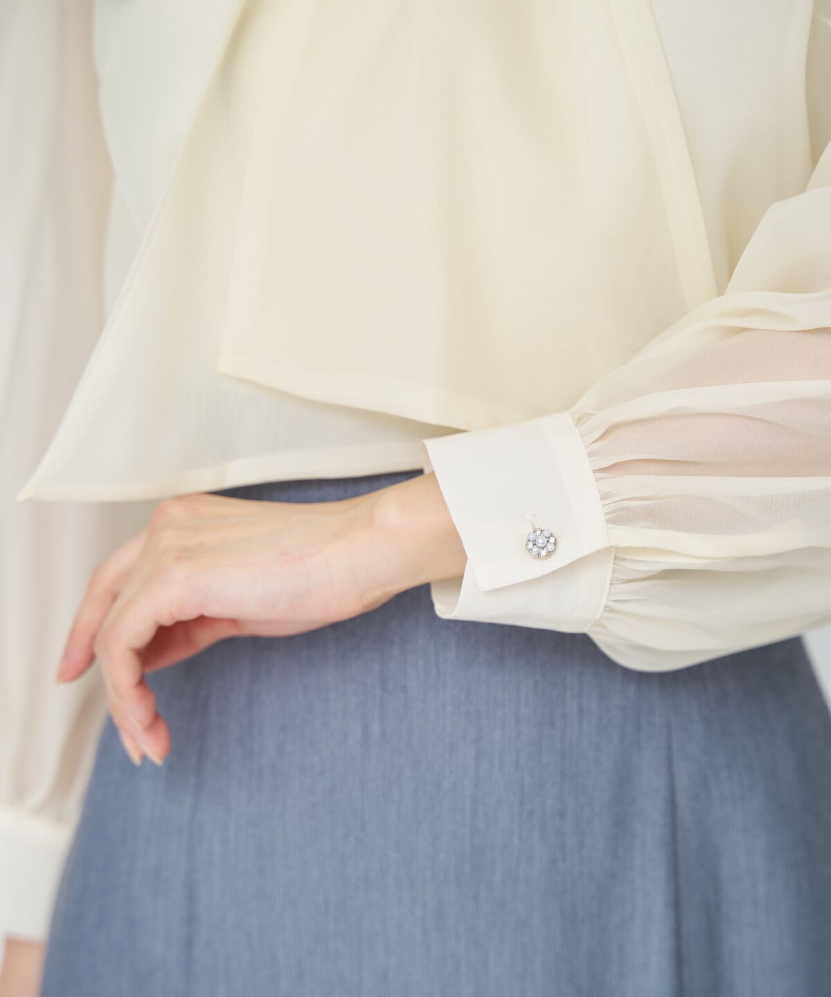 アンドクチュール「シアーボウタイブラウス」|シャツ・ブラウス|