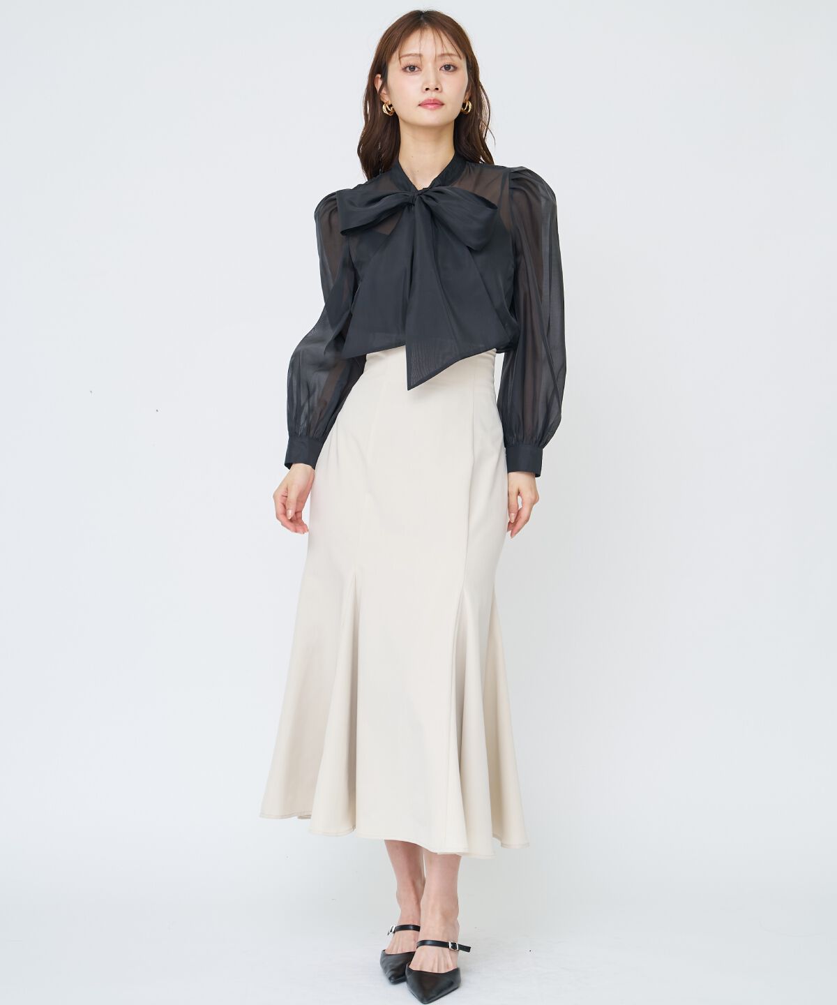 アンドクチュール「バックレースアップマーメイドスカート」|フレア|