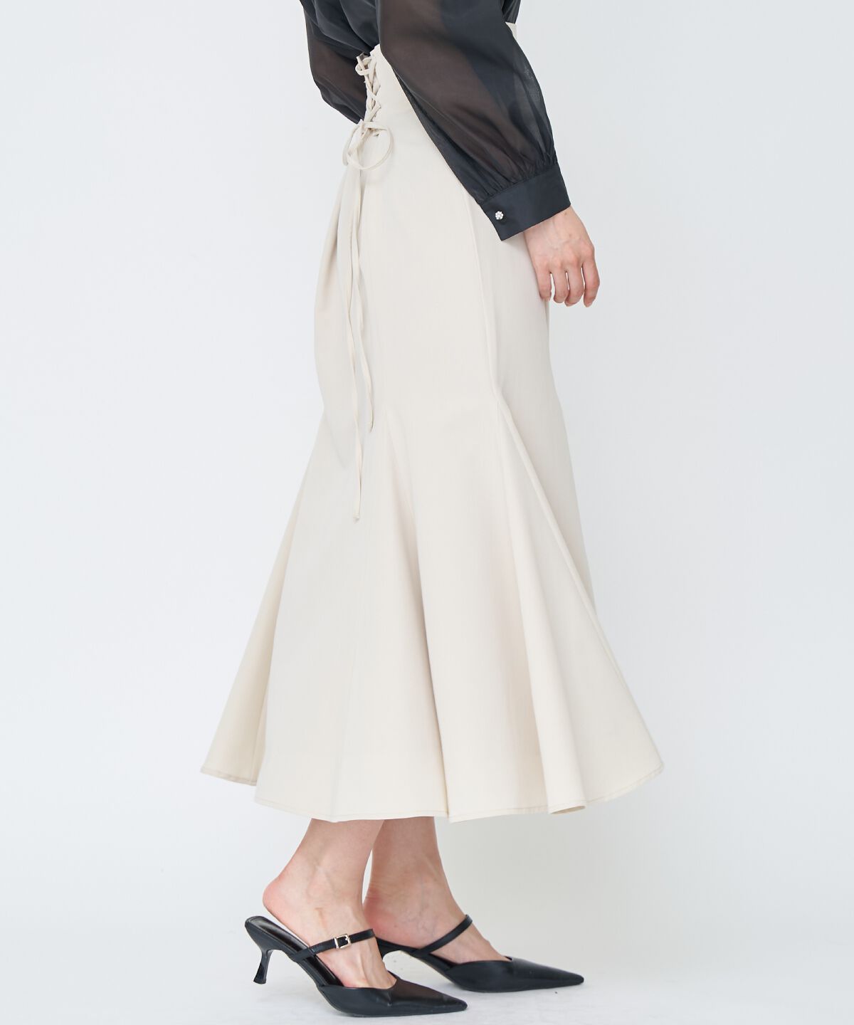 アンドクチュール「バックレースアップマーメイドスカート」|フレア|