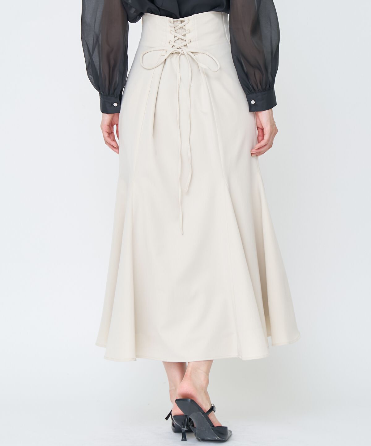 アンドクチュール「バックレースアップマーメイドスカート」|フレア|