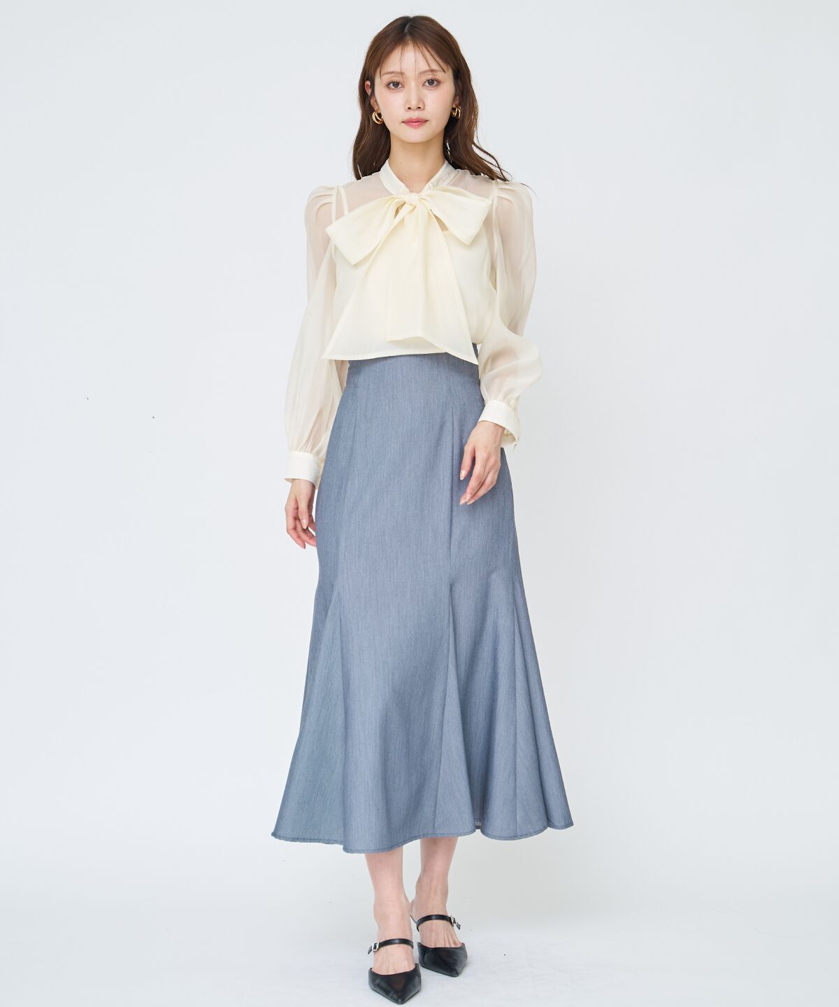 アンドクチュール「バックレースアップマーメイドスカート」|フレア|