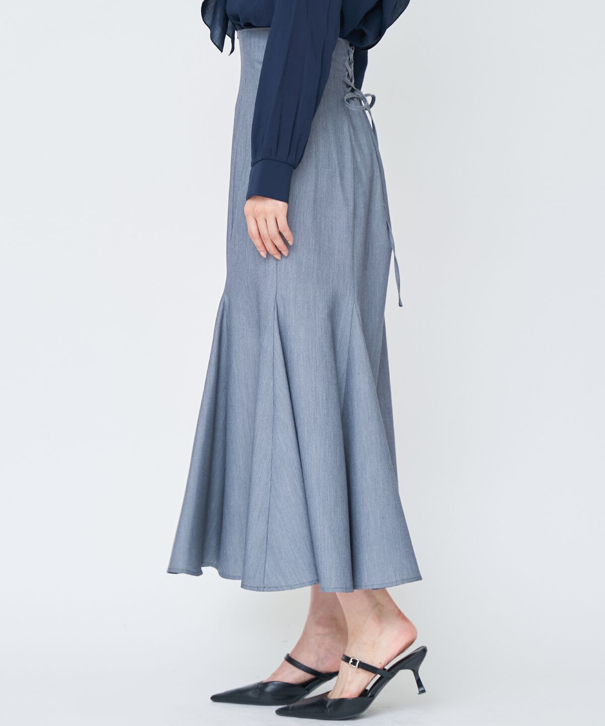 アンドクチュール「バックレースアップマーメイドスカート」|フレア|