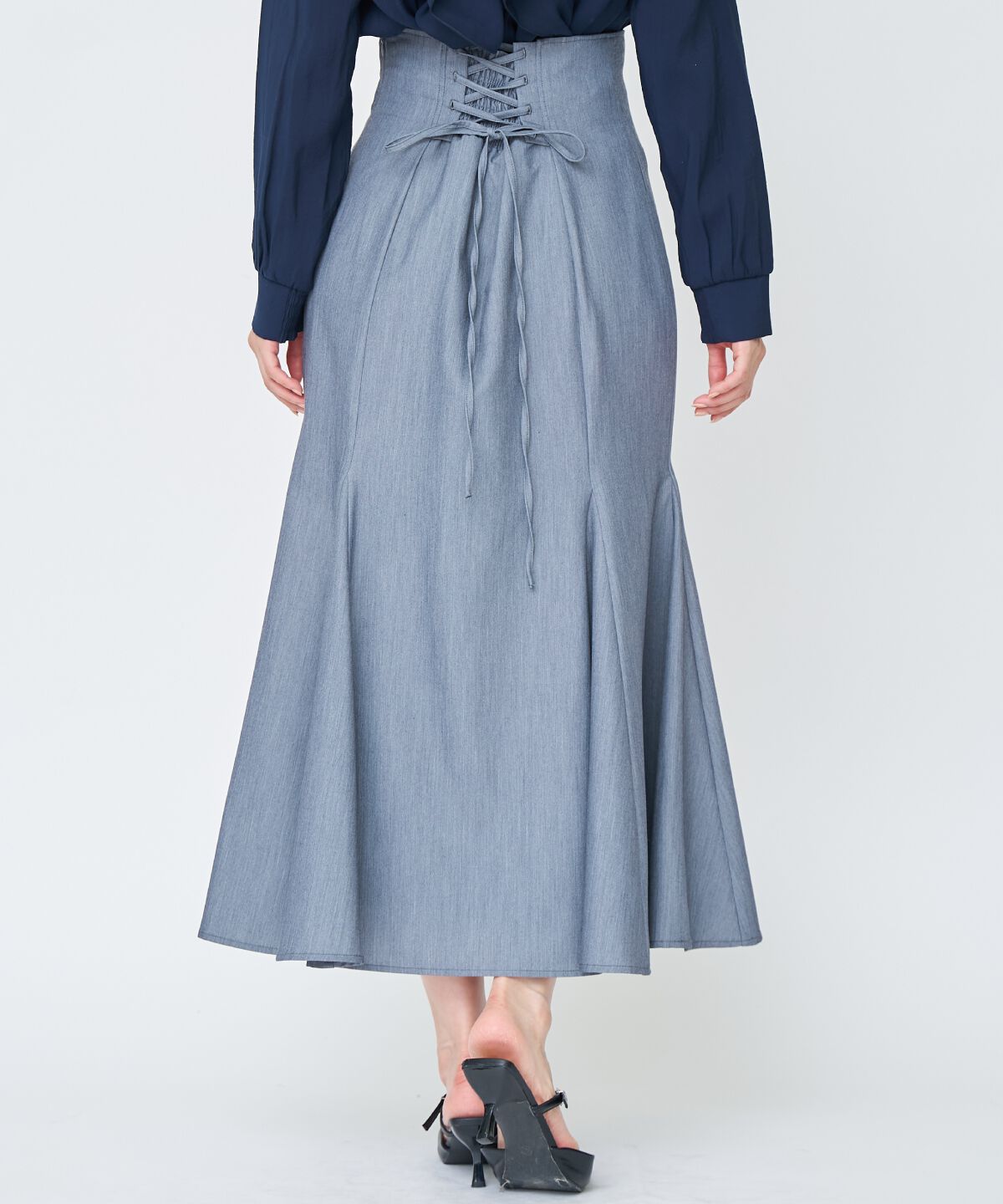 アンドクチュール「バックレースアップマーメイドスカート」|フレア|