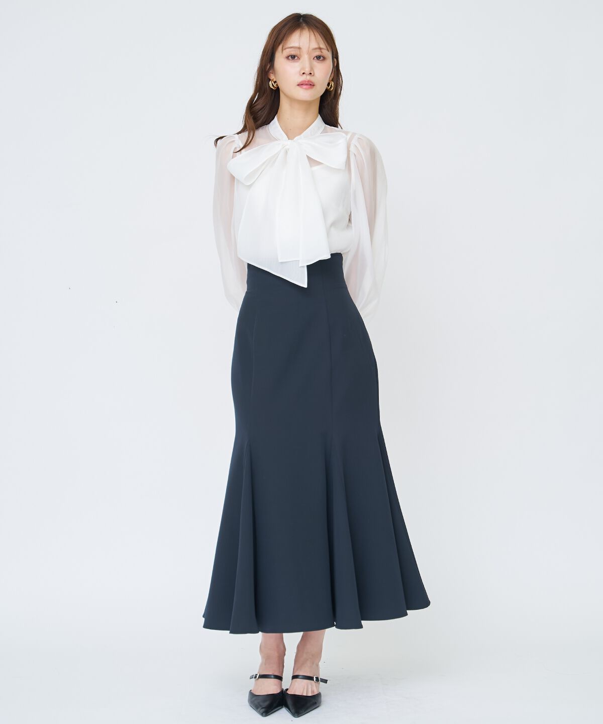 アンドクチュール「バックレースアップマーメイドスカート」|フレア|