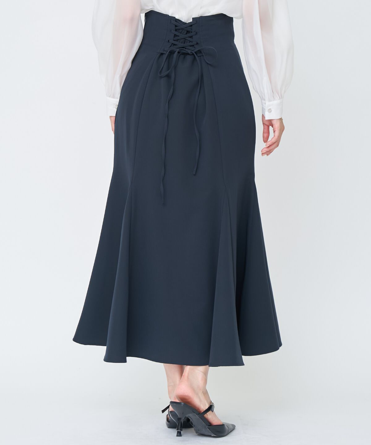 アンドクチュール「バックレースアップマーメイドスカート」|フレア|