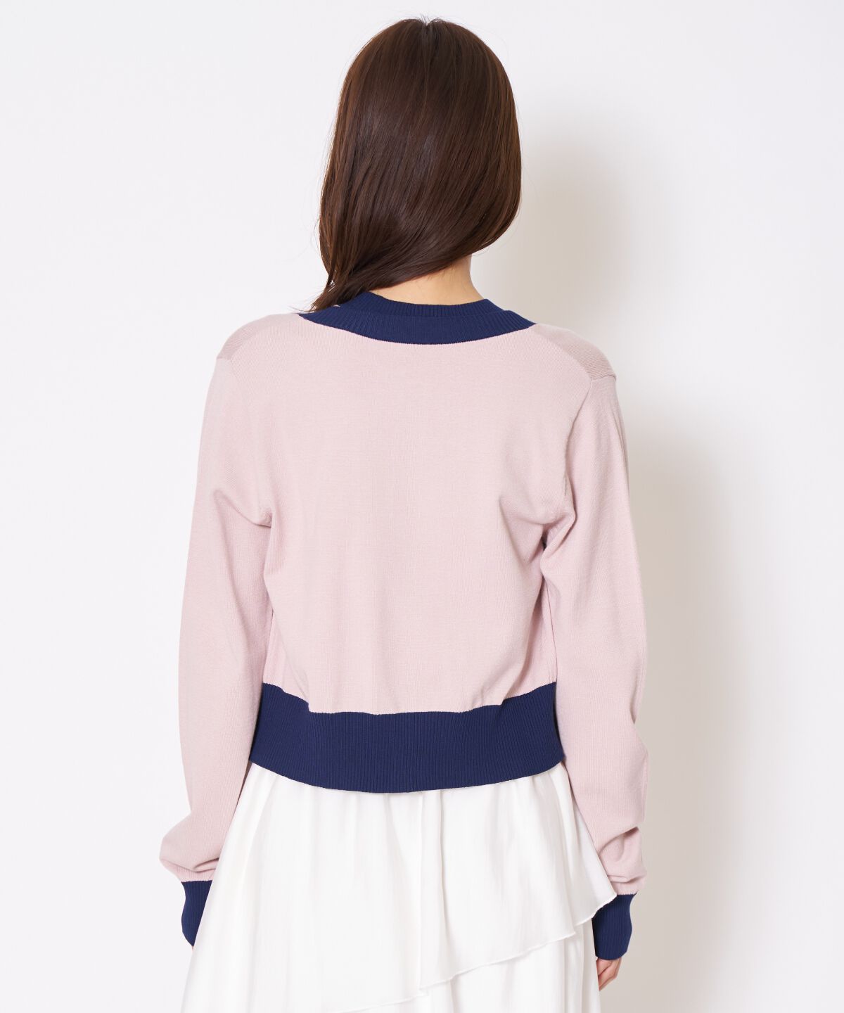 アンドクチュール「バイカラーニットアンサンブル」|カーディガン|