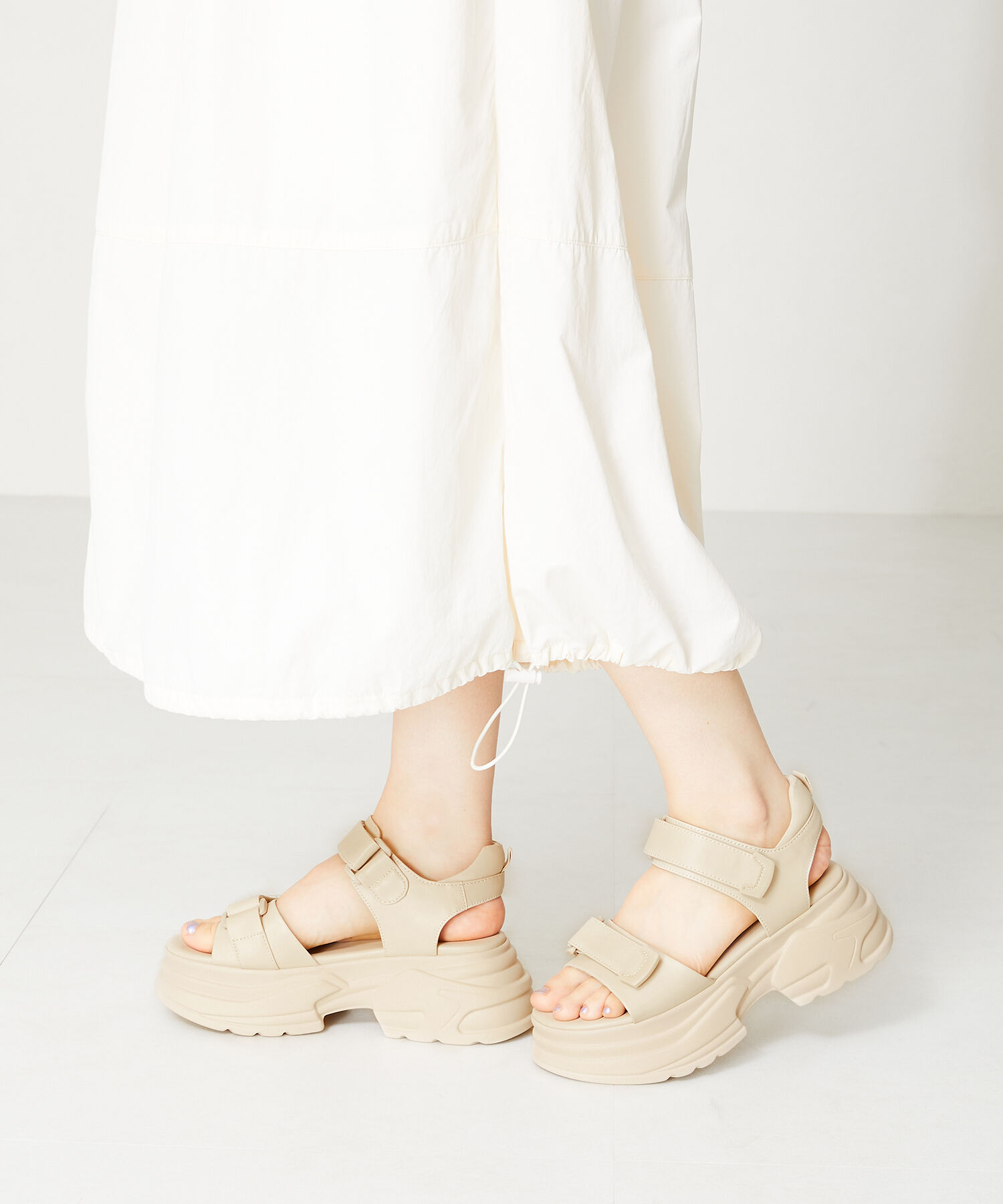 ORiental TRaffic「【アウトレット価格】厚底スニーカーソールサンダル/41205 サンダル 履きやすい スポサン 人気」|サンダル|