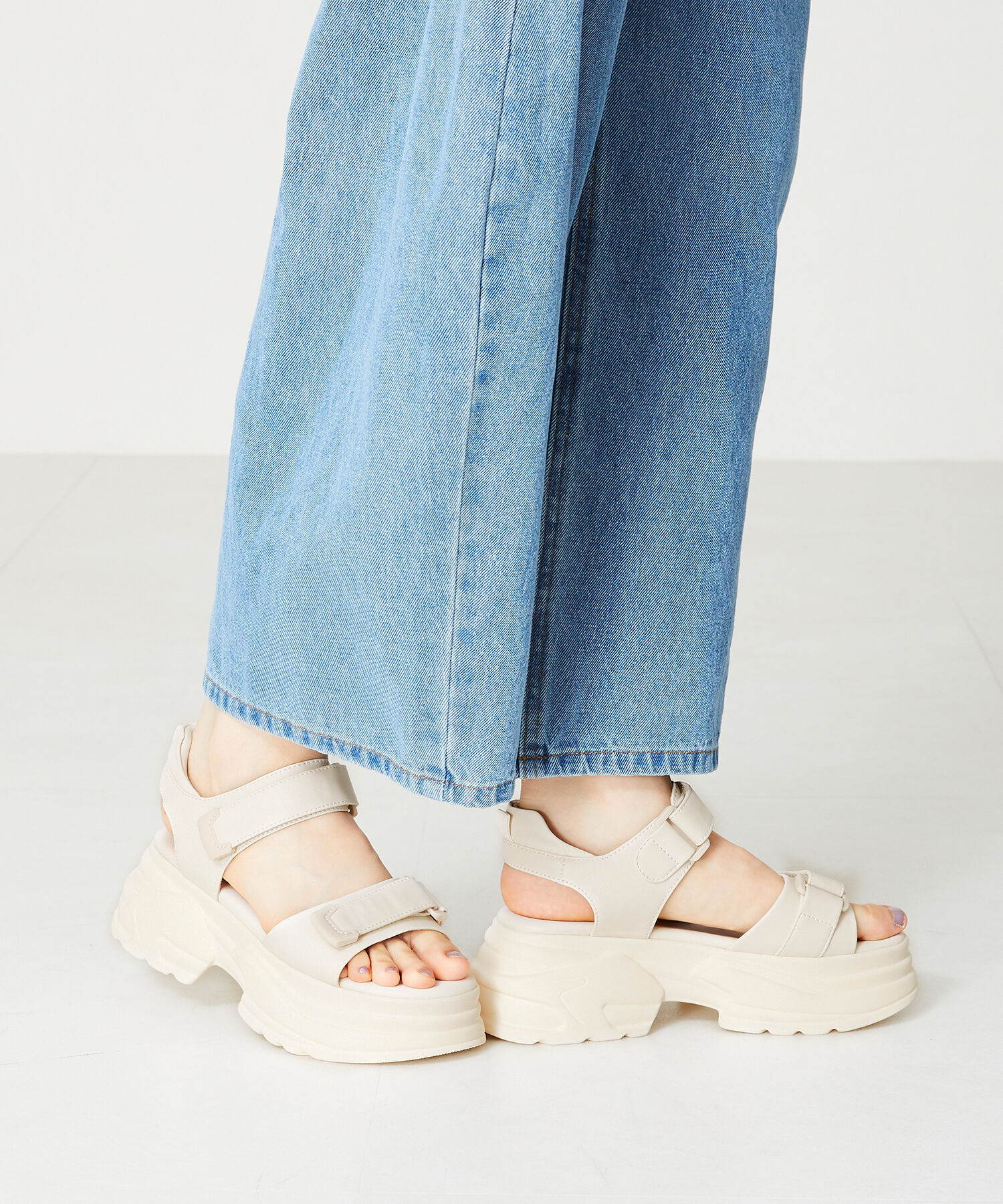 ORiental TRaffic「【アウトレット価格】厚底スニーカーソールサンダル/41205 サンダル 履きやすい スポサン 人気」|サンダル|