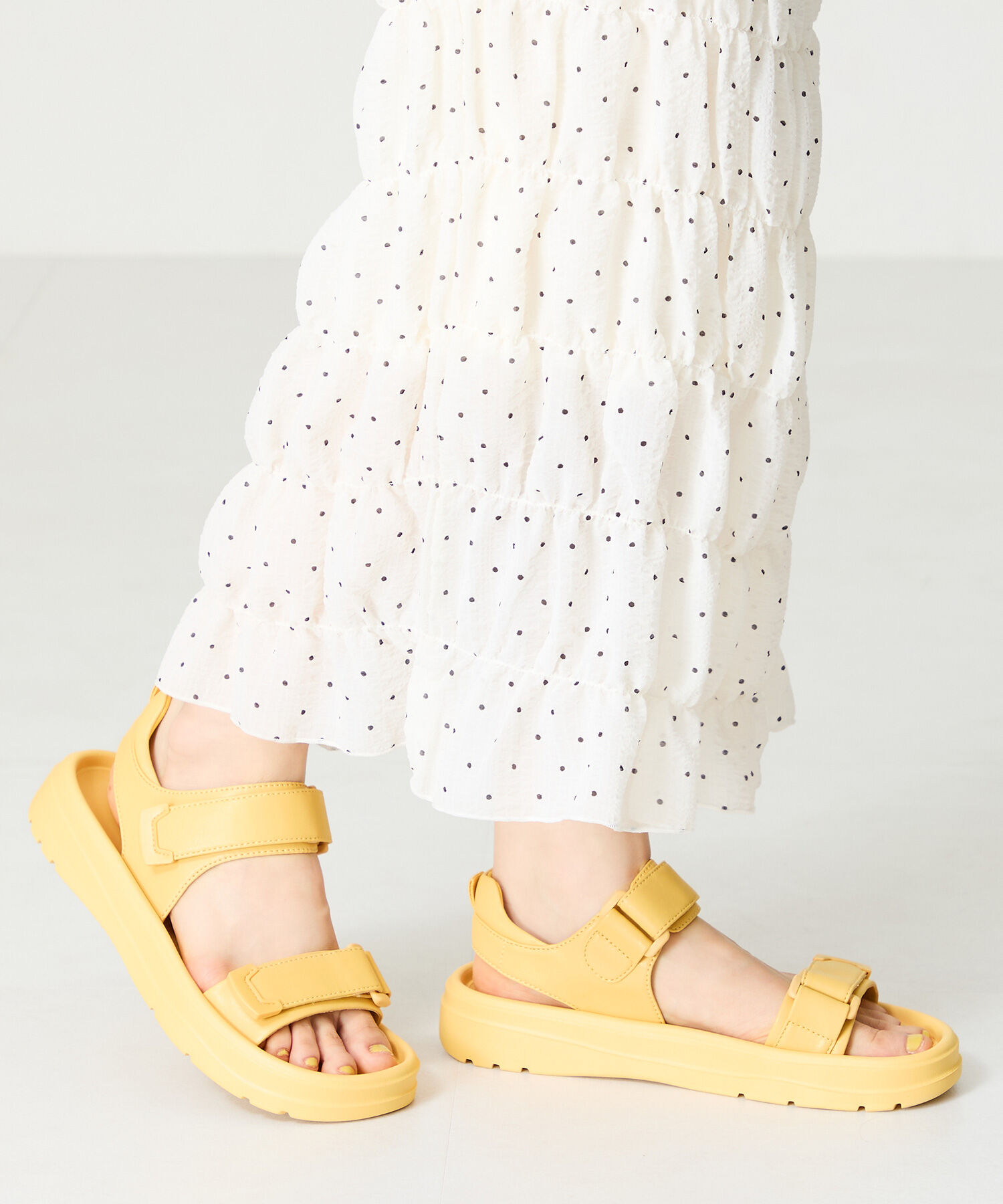 ORiental TRaffic「【Fit me サンダル】ダブル ベルト サンダル /51227 軽い 柔らかい フラット」|サンダル|