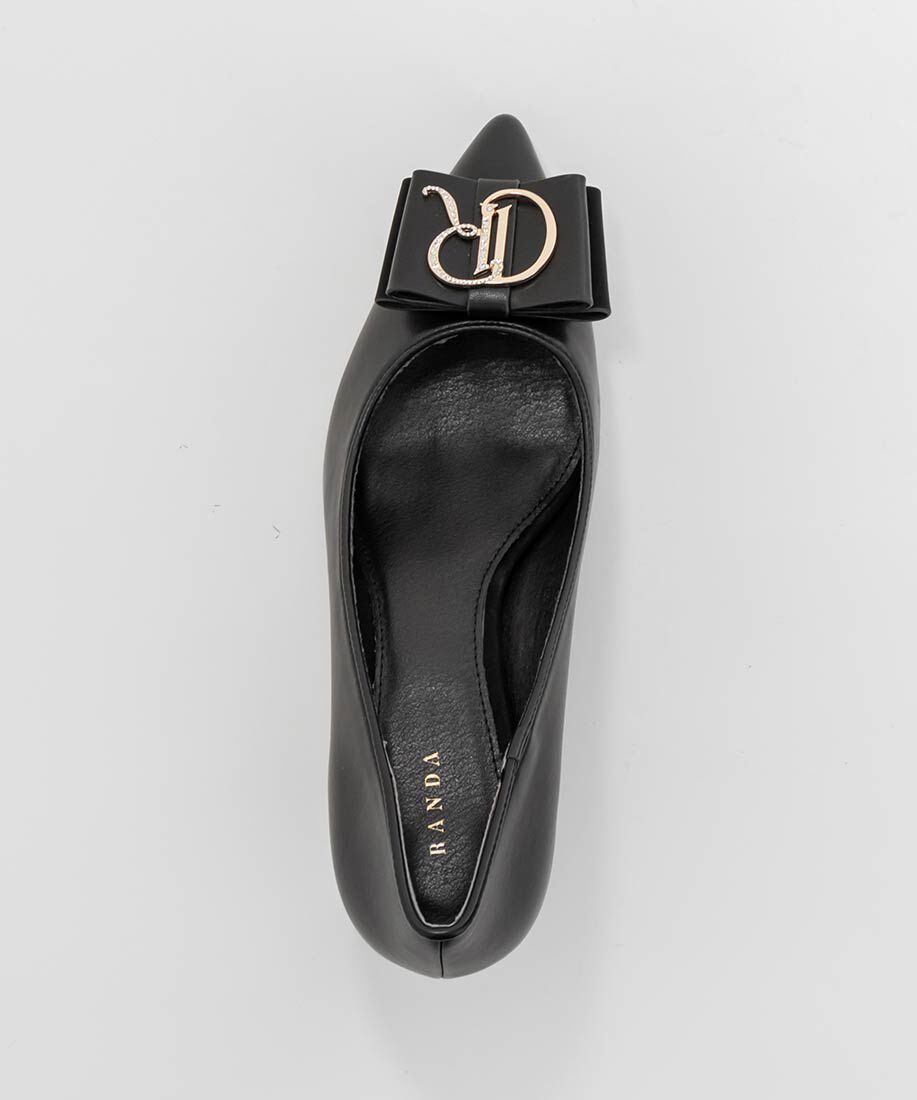  「【走れる美脚パンプス】ビジューモノグラムリボンフィットパンプス」|パンプス|