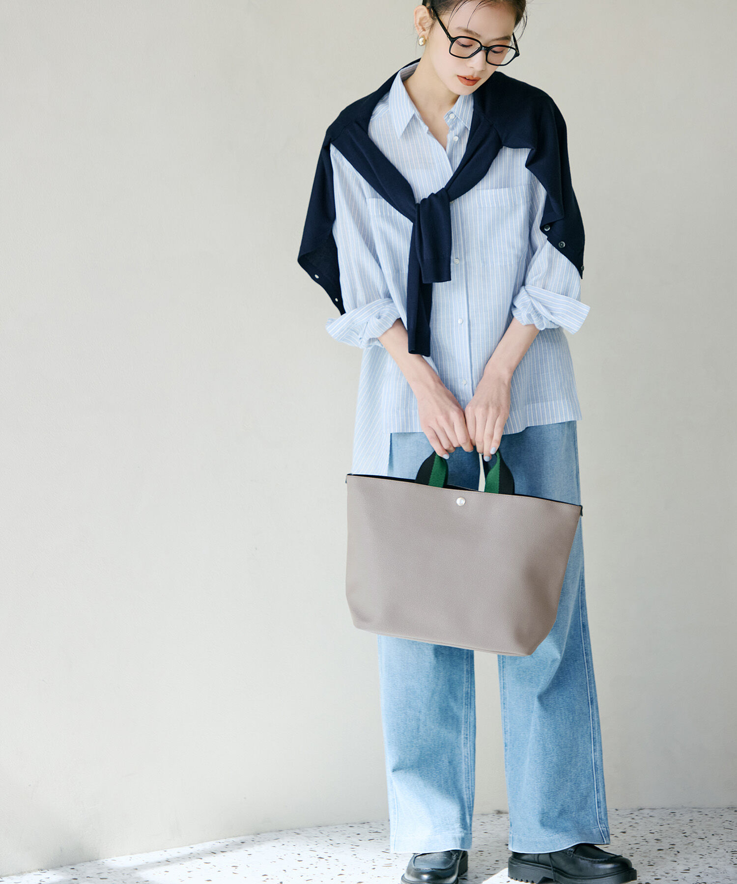 TOPKAPI BREATH「【Breath TOPKAPI】SCOTCH GRAIN スコッチグレイン プレーン バイカラーハンドル A4 トートバッグ」|トートバッグ|