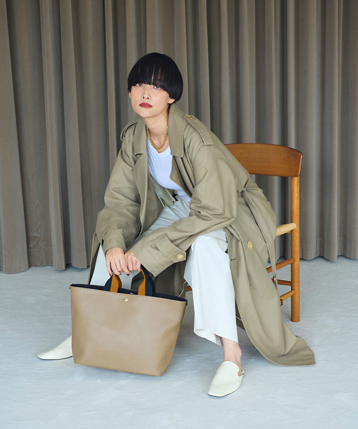 TOPKAPI BREATH「【Breath TOPKAPI】SCOTCH GRAIN スコッチグレイン プレーン バイカラーハンドル A4 トートバッグ」|トートバッグ|