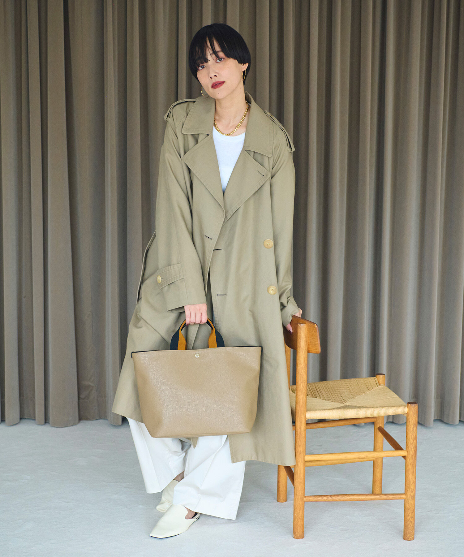 TOPKAPI BREATH「【Breath TOPKAPI】SCOTCH GRAIN スコッチグレイン プレーン バイカラーハンドル A4 トートバッグ」|トートバッグ|